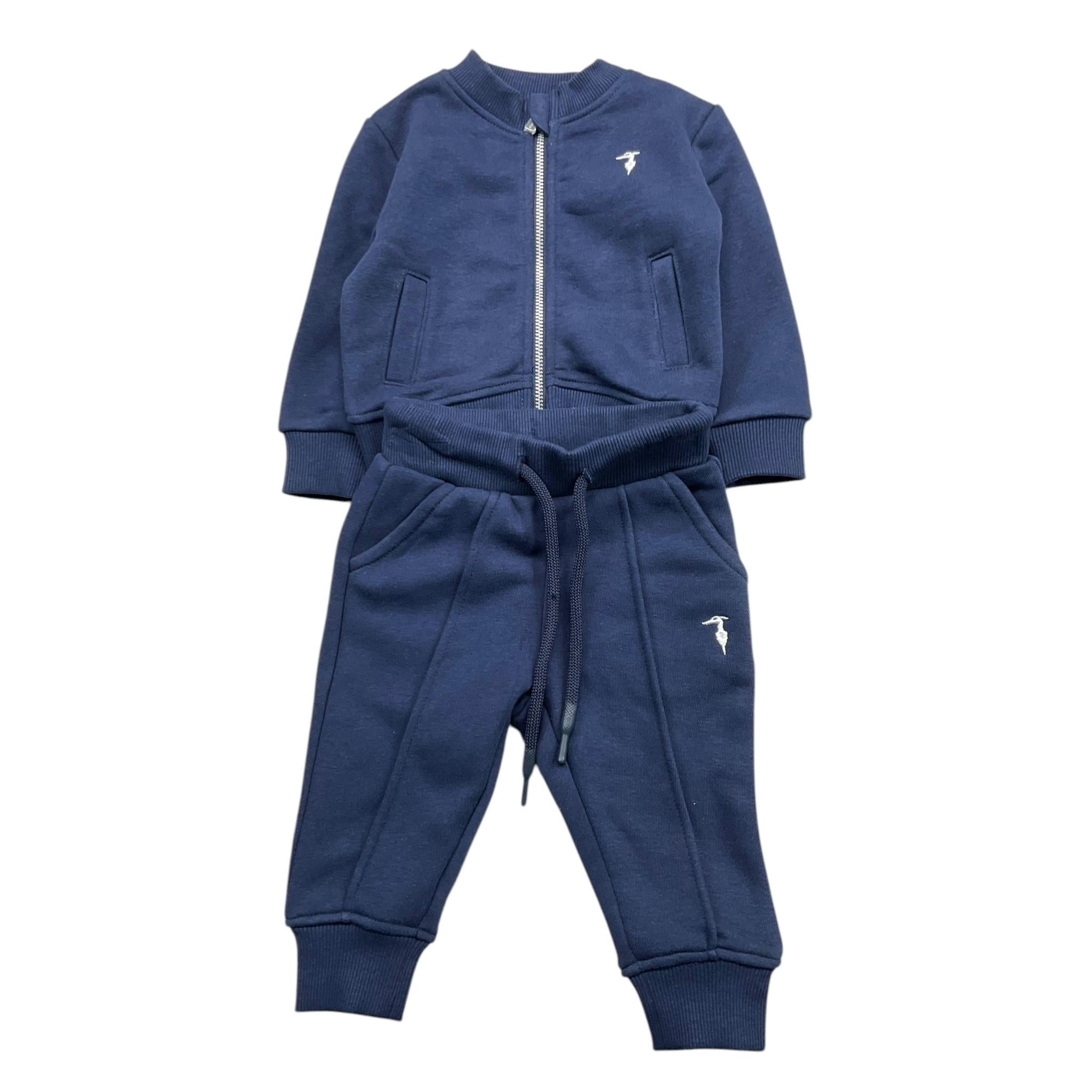 TRUSSARDI completo 2pz felpa-pantalone tinta unita Blu per Neonato TIA25019CF BLU TRUSSARDI 