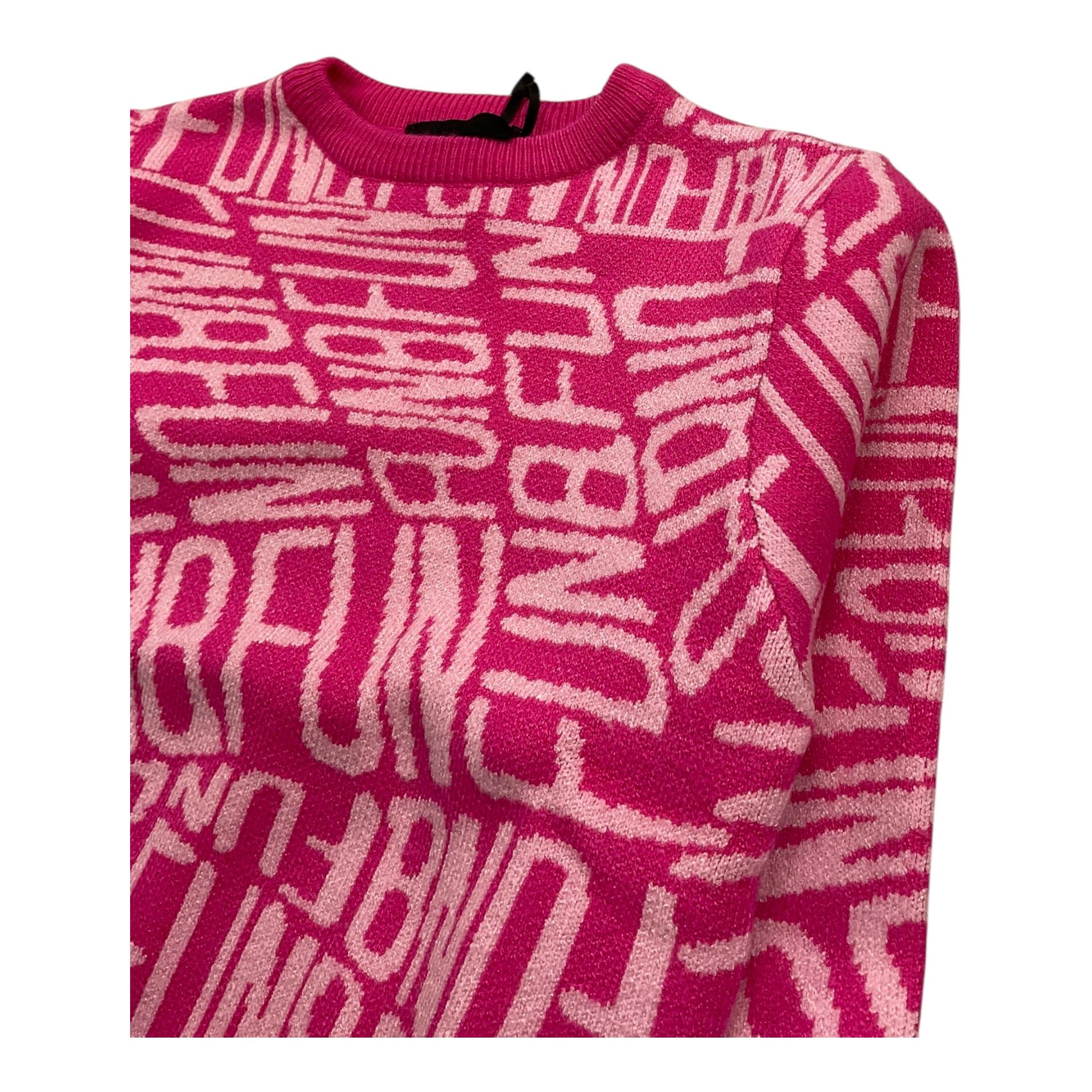 FUN & FUN maglia girocollo tinta unita con stampe in contrasto Fuxia per Bambina FNBSW15587X FUXIA FUN & FUN 