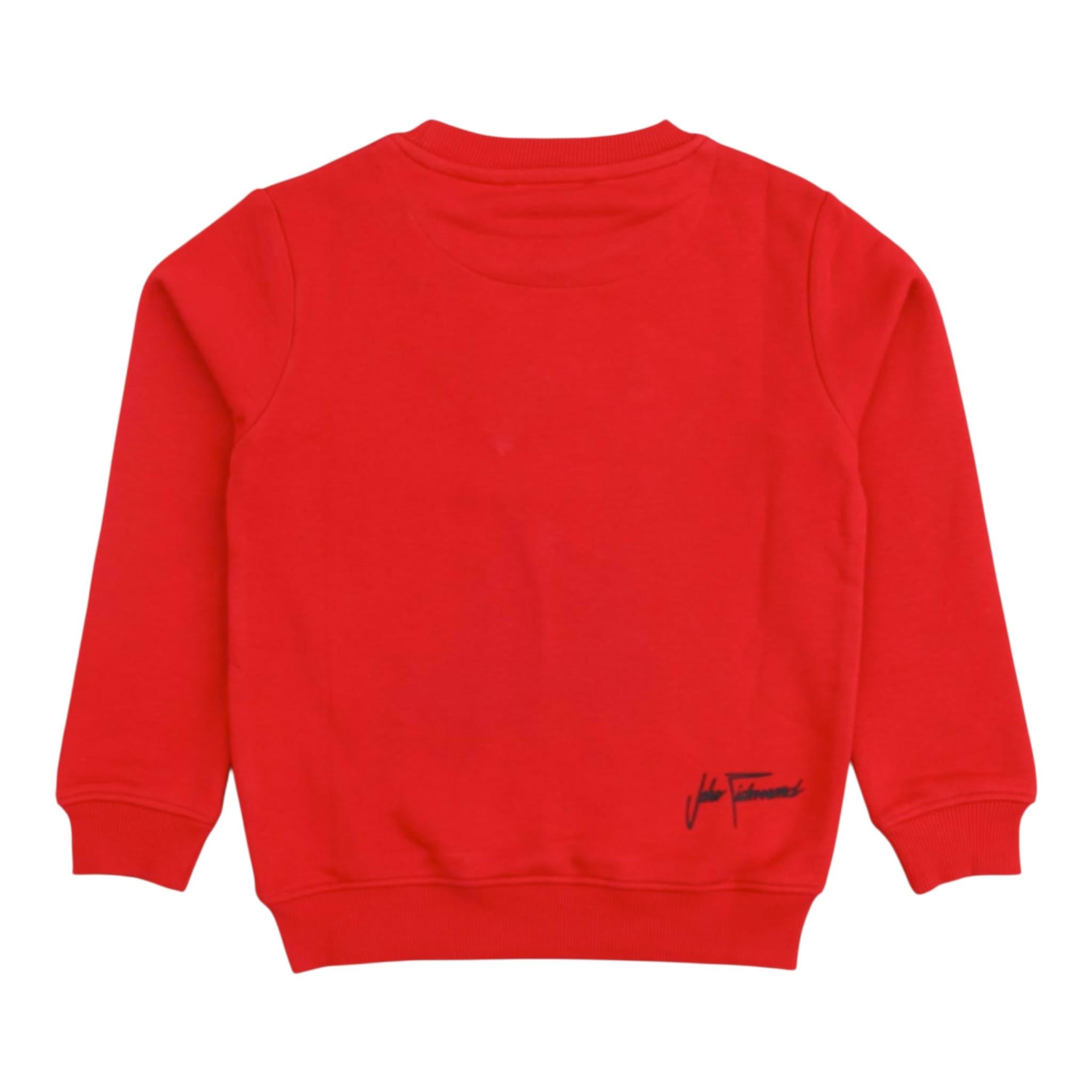 JOHN RICHMOND felpa chiusa girocollo tinta unita con logo Rosso per Bambino RBA24047FE ROSSO JOHN RICHMOND 