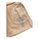 Juicy Couture Short In Camoscio Tinta Unita con Brillantini Rosa per Bambina
