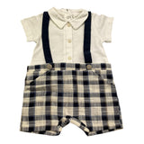 Lalalu' Pagliaccetto Mezza Manica Bicolore per Neonato PAL006P BIANCO/BLU LALALU' 