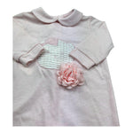 Isabel & Martinez Tutina Manica Lunga Tinta Unita con Ricami per Neonata IM25N442 ROSA ISABEL & MARTINEZ 