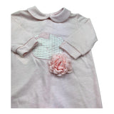 Isabel & Martinez Tutina Manica Lunga Tinta Unita con Ricami per Neonata IM25N442 ROSA ISABEL & MARTINEZ 