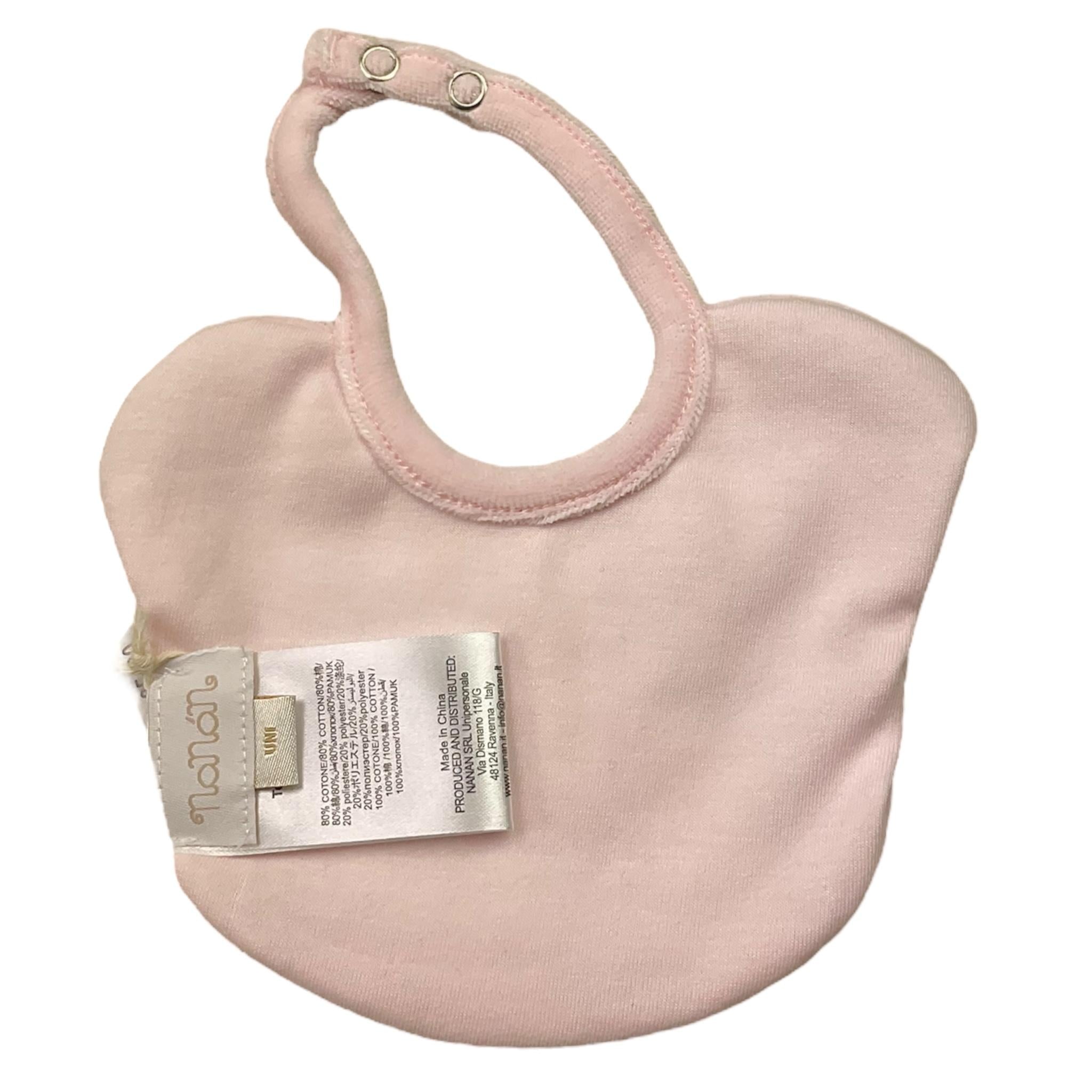 NANAN bavetta tinta unita forma orso Rosa per Neonata I24045R ROSA NANAN 