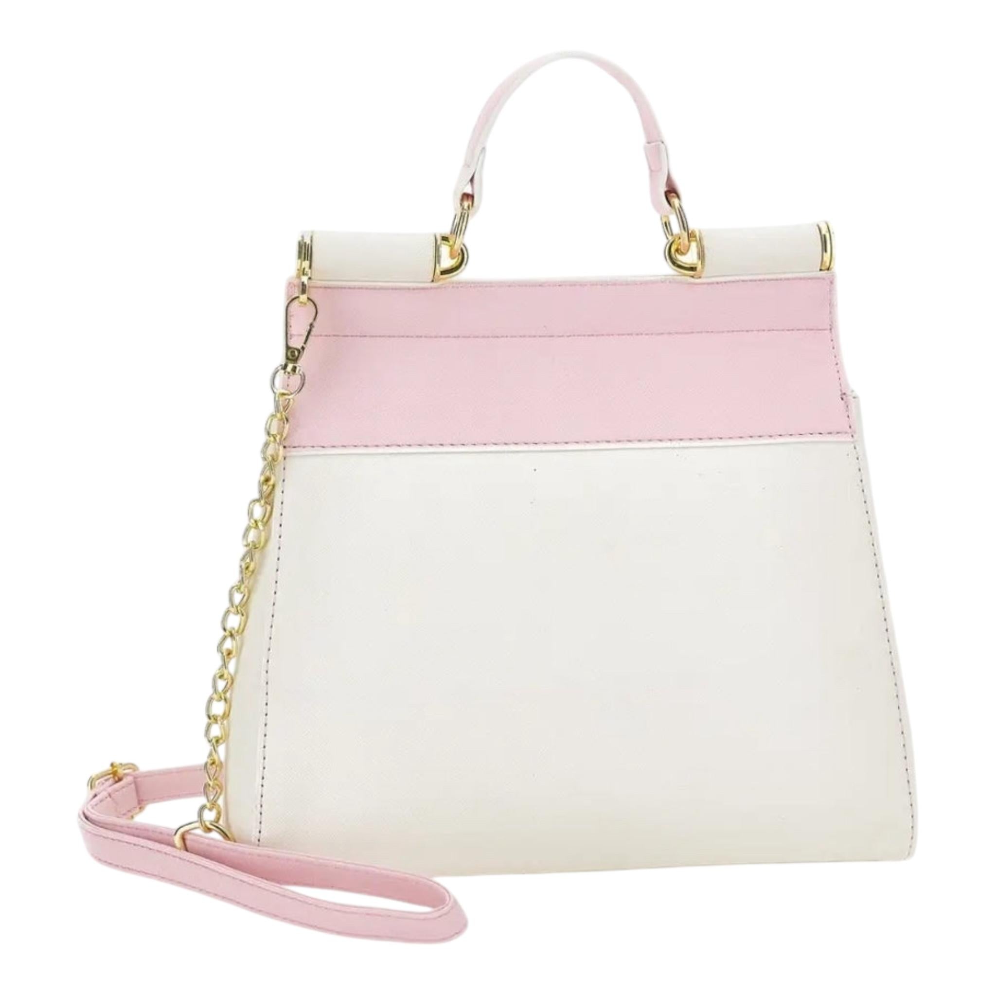 Monnalisa Borsa Tinta Unita con Stampa per Bambina 19E013 BIANCO MONNALISA 