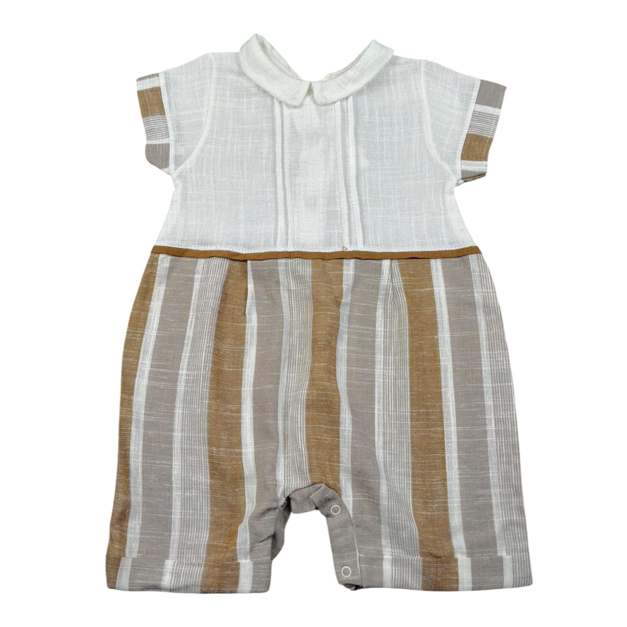 Babyvip Pagliaccetto Tricolore con Fantasia A Righe per Neonato T2810 BIANCO BABYVIP 