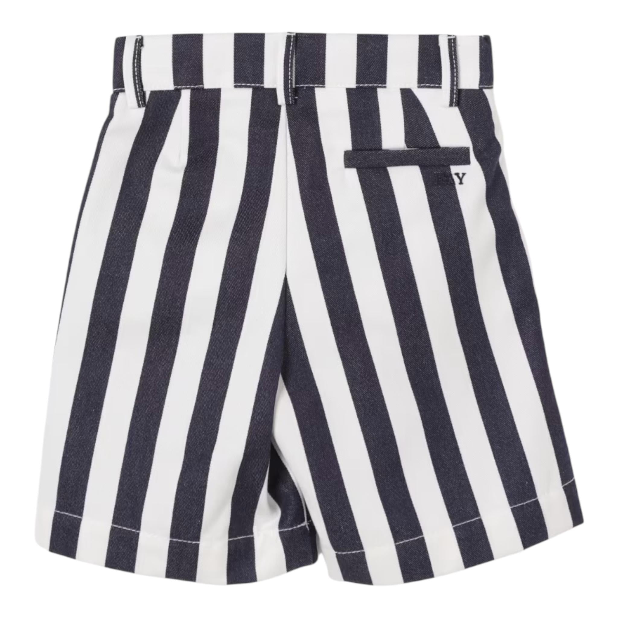 Fay Bermuda Bicolore con Fantasia A Righe per Bambino FW6109 BIANCO/BLU FAY 