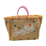 Saint Barth Borsa Tinta Unita con Stampa In Paglia per Bambina COLETTESTRAW BEIGE SAINT BARTH 