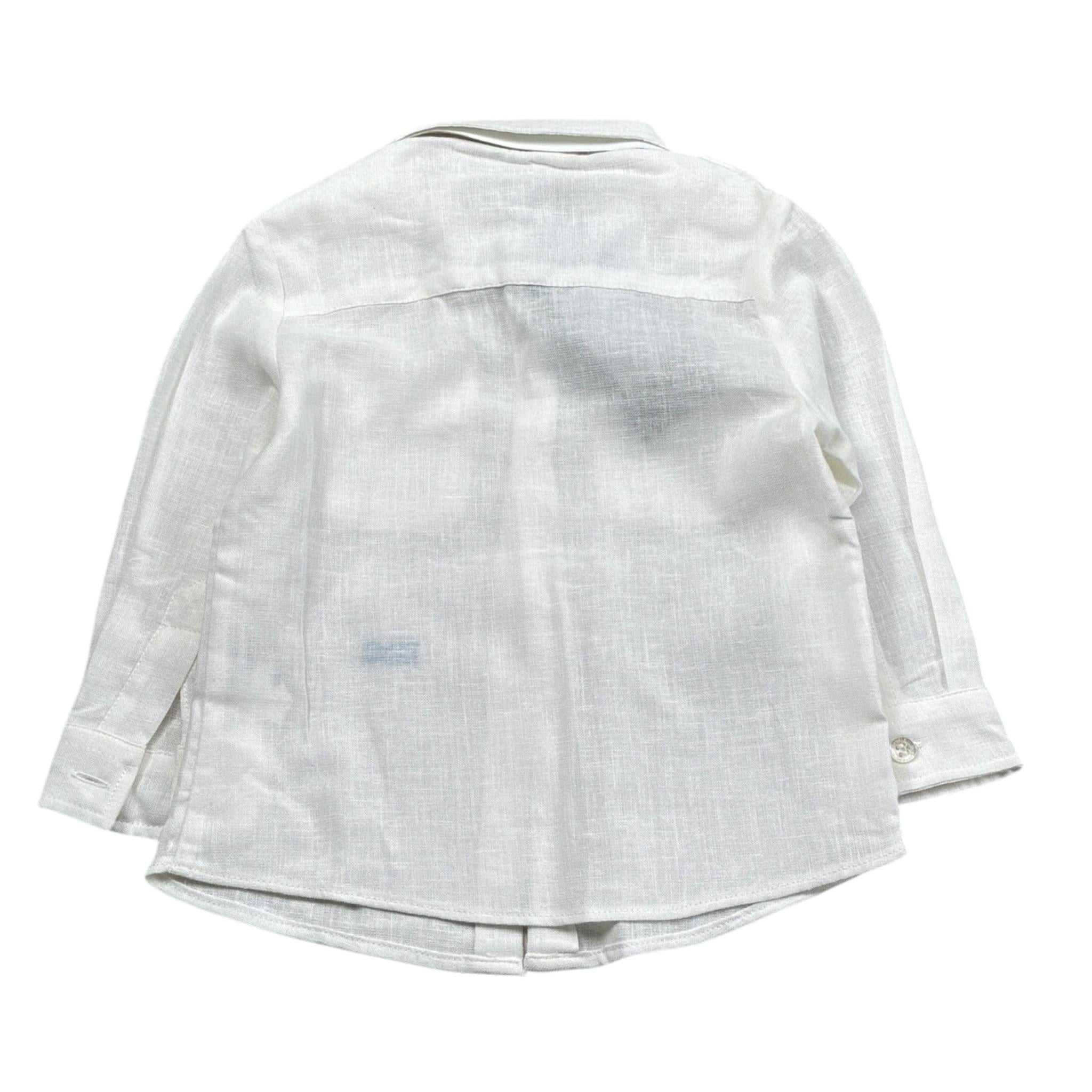 Daniele Alessandrini Camicia tinta unita con Stampa Bianco per Neonato 1295C0823 BIANCO DANIELE ALESSANDRINI 