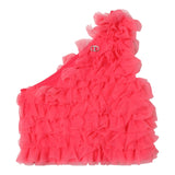 Twinset Top Tinta Unita Con Tulle Fuxia Per Bambina