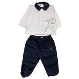 Cesare Paciotti Completo 2 Pezzi Shirt-Ghettina Bicolore Bianco/Blu Per Neonato