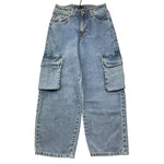 Iceberg Jeans Tinta Unita Modello Cargo per Bambina PTICE5150J BLU ICEBERG 