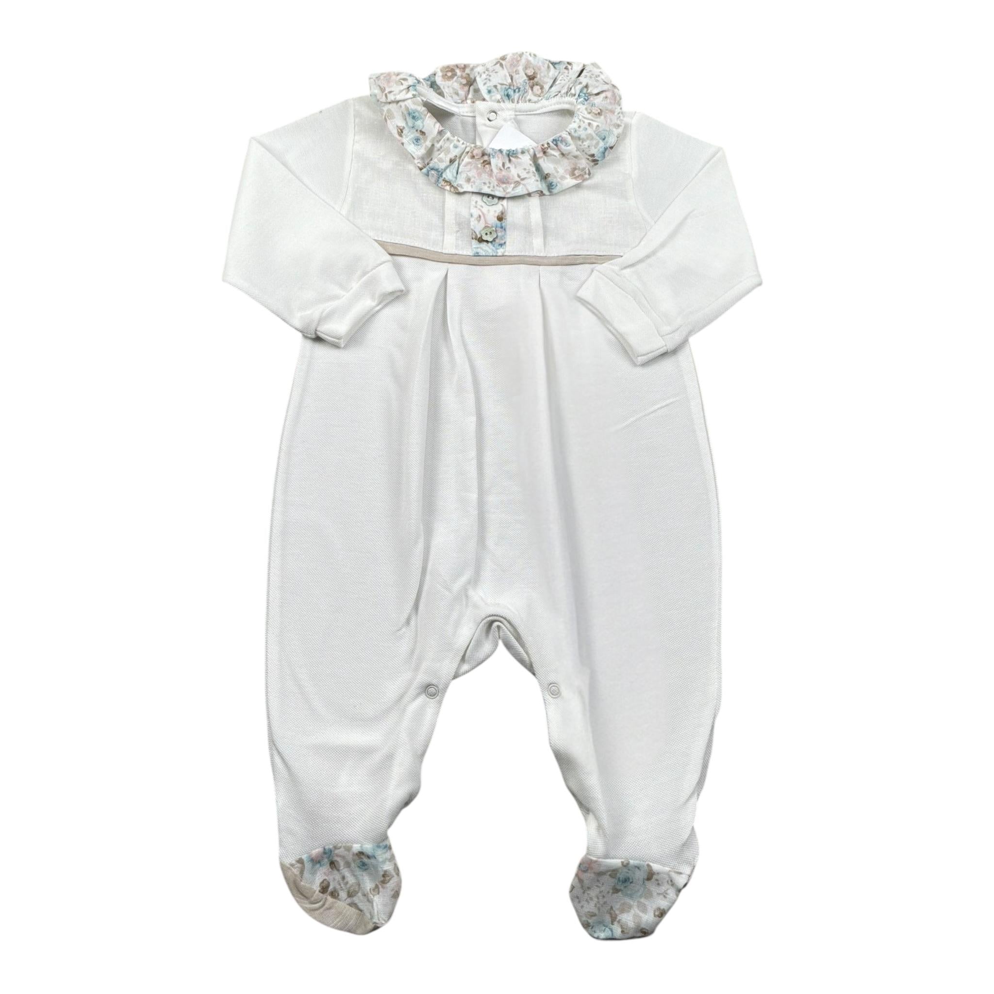 Babyvip Tutina Tinta Unita con Colletto per Neonata T2819 BIANCO BABYVIP 