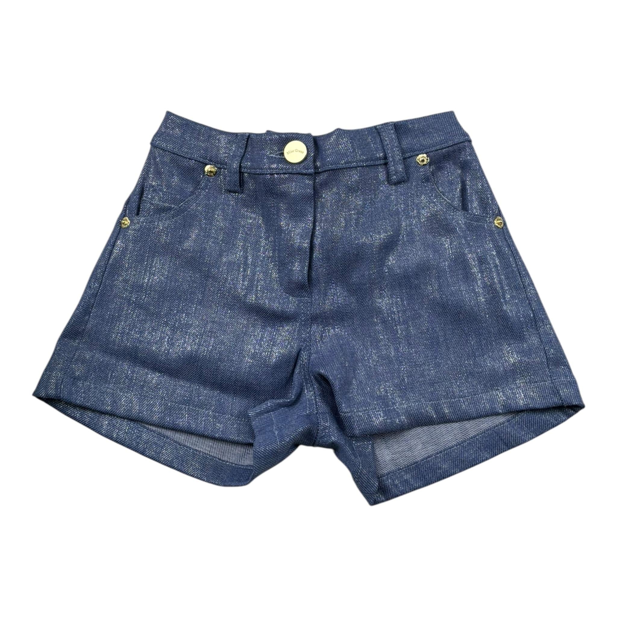 Miss Grant Short Tinta Unita con Elastico In Vita per Bambina MG1310 BLU MISS GRANT 