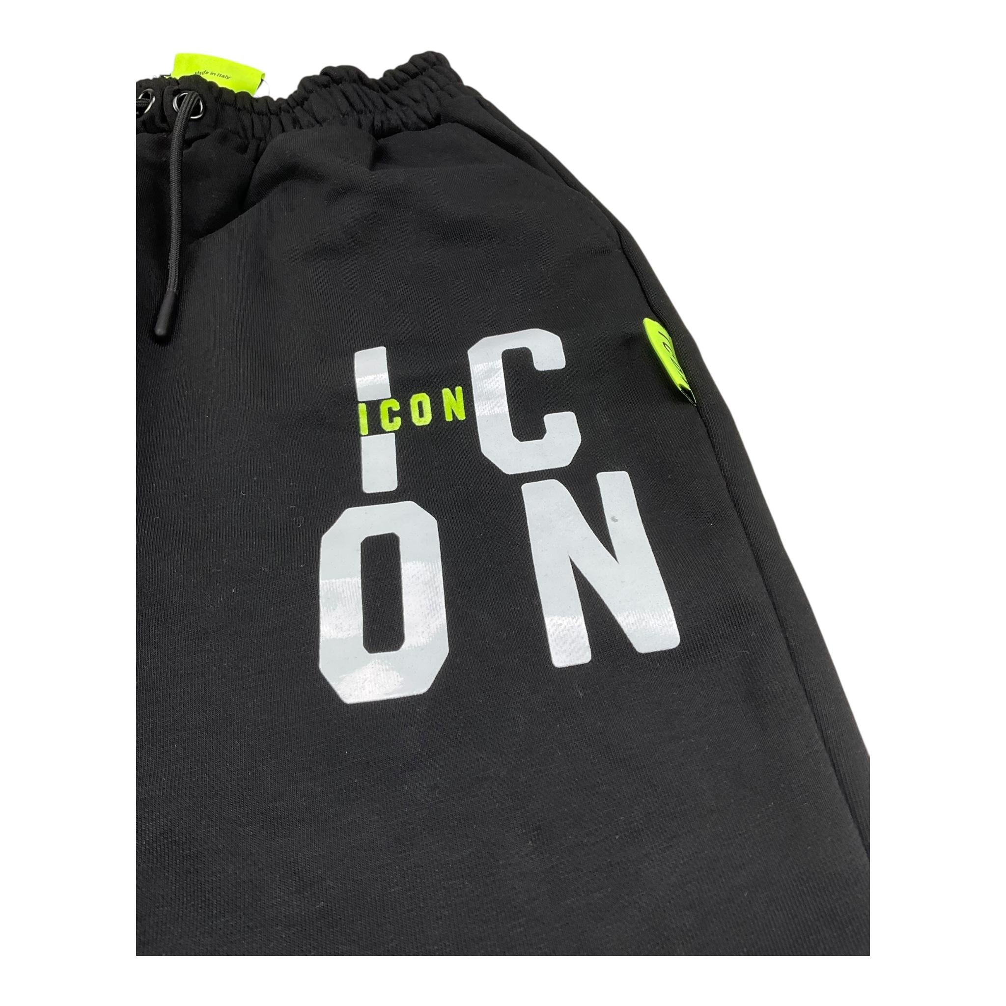 Icon Pantalone Modello Tuta Tinta Unita con Stampa per Bambino IBSP0064802 NERO ICON 