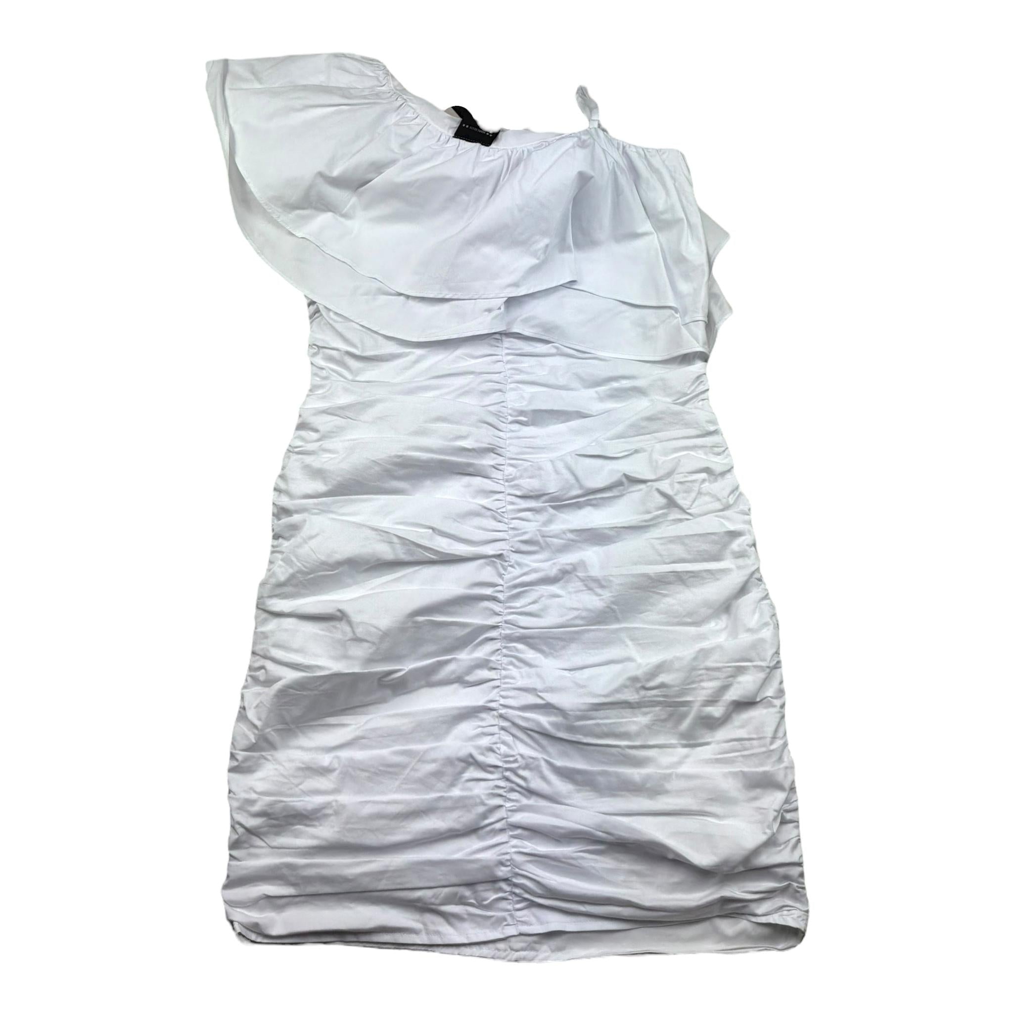 Marc Ellis Abito Monospalla Tinta Unita con Logo per Bambina JMJDR01239X BIANCO MARC ELLIS 