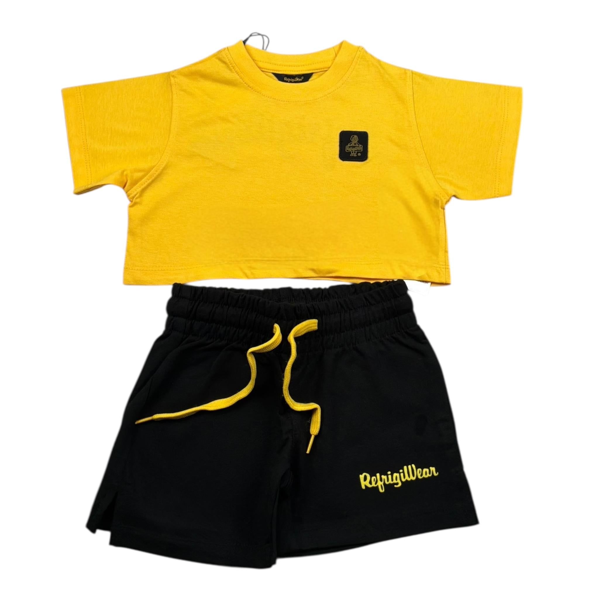 Refrigiwear Completo 2 Pezzi Bicolore T-Shirt-Bermuda per Neonata RG1470W25X GIALLO/NERO REFRIGIWEAR 