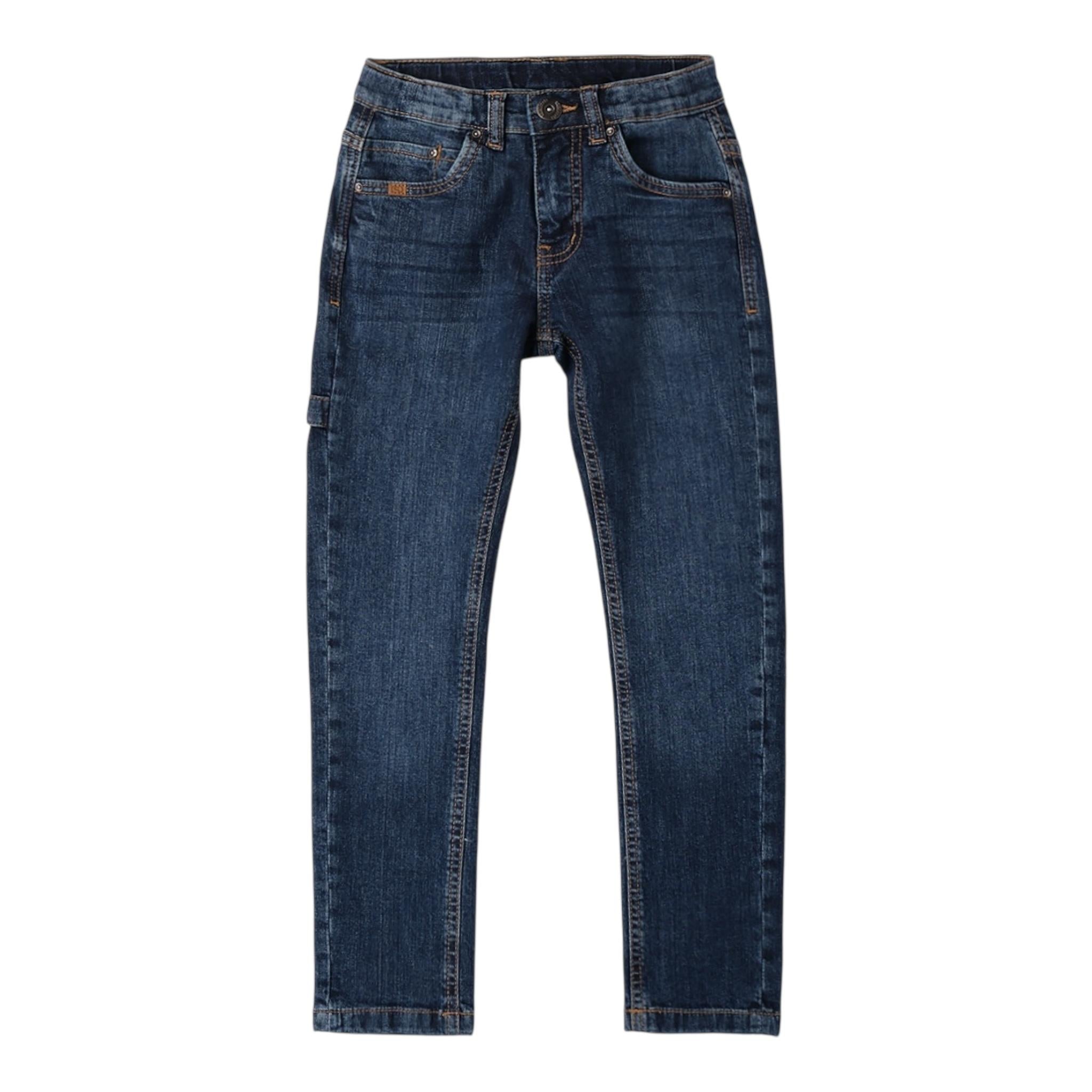 Sarabanda Jeans Tinta Unita con Girovita Regolabile per Bambino 0B752 BLU SARABANDA 