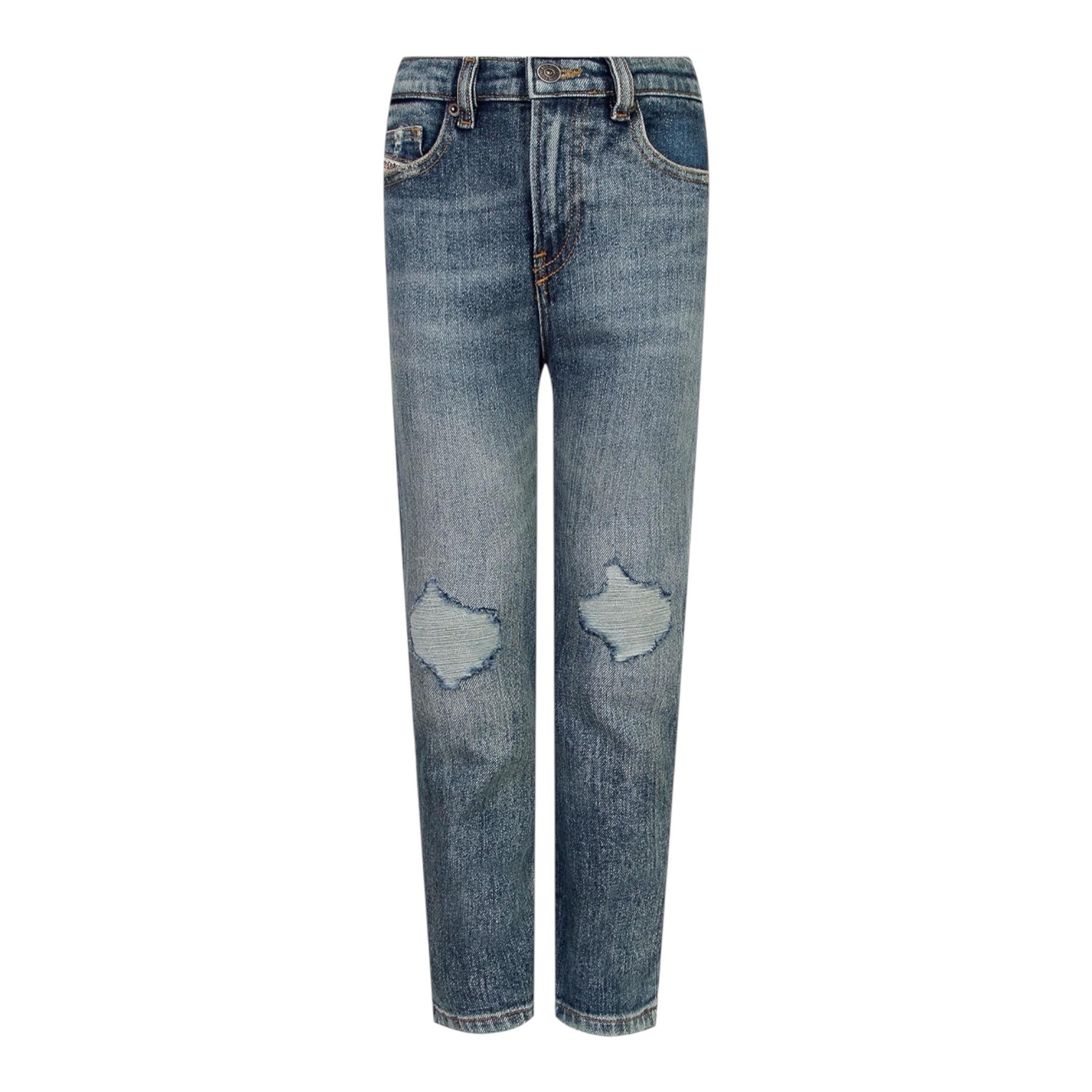 Diesel Jeans tinta unita con Girovita Regolabile Azzurro per Bambino J00809KXBKK AZZURRO DIESEL 