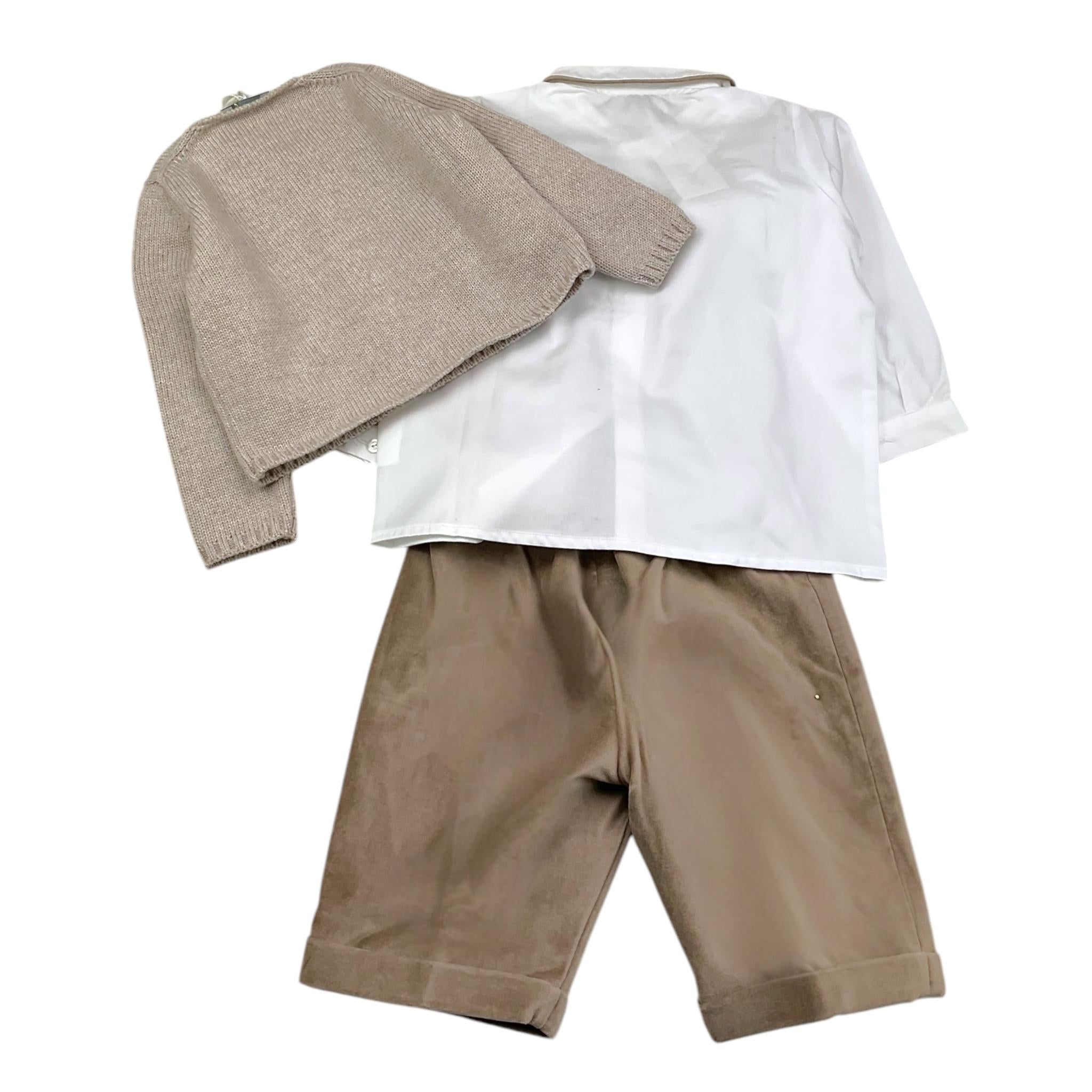 COLIBRI completo 3pz salopette-camicia-cardigan Bianco per Neonato CO2M BIANCO COLIBRI 