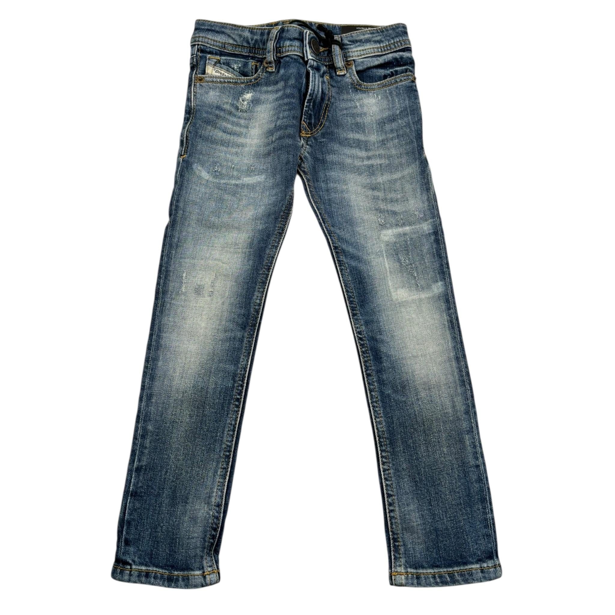 Diesel Jeans Tinta Unita con Girovita Regolabile per Bambino 00J3RJ AZZURRO DIESEL 