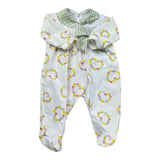 Le Bebe Tutina Manica Lunga Tinta Unita Fantasia Floreale per Neonata LBG6244 BIANCO LE BEBE 