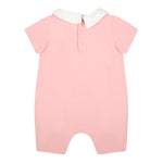 Moschino Pagliaccetto Tinta Unita con Stampa per Neonata MUT03T ROSA MOSCHINO 