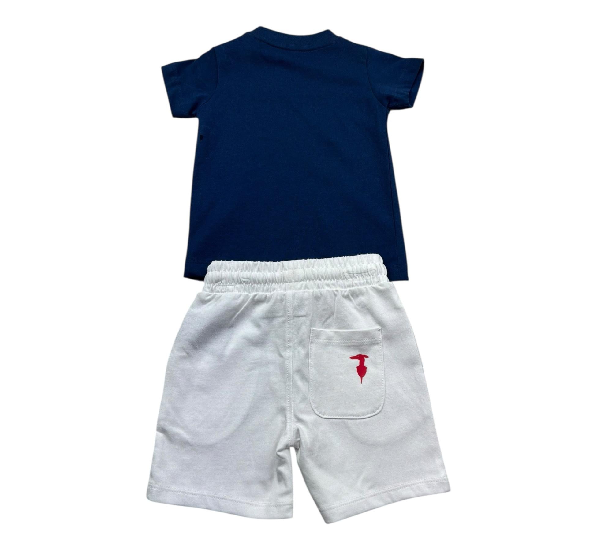 Trussardi Completo 2 Pezzi T-Shirt-Bermuda per Neonato TIP26008CJ BIANCO/BLU TRUSSARDI 