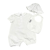 Moschino Set Pagliaccetto-Cappello-Bavetta per Neonata MDY01B BIANCO MOSCHINO 
