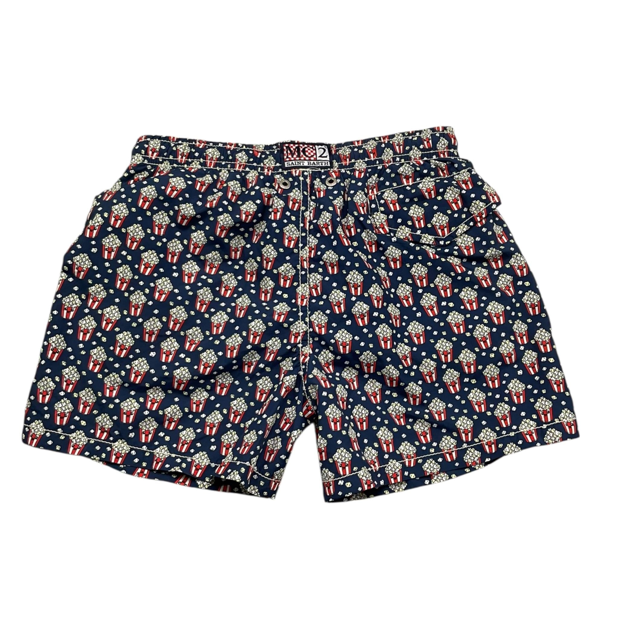 Saint Barth Costume Tinta Unita con Stampa Popcorn per Bambino JEA0004 BLU SAINT BARTH 