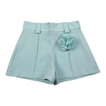 Petit Posh Short Tina Unita con Applicazione per Neonata GFBS25066SHXN VERDE ACQUA PETIT POSH 