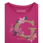 Guess T-Shirt Girocollo Tinta Unita con Stampa per Neonata A5GI02K6YW4XX MAGENTA GUESS 