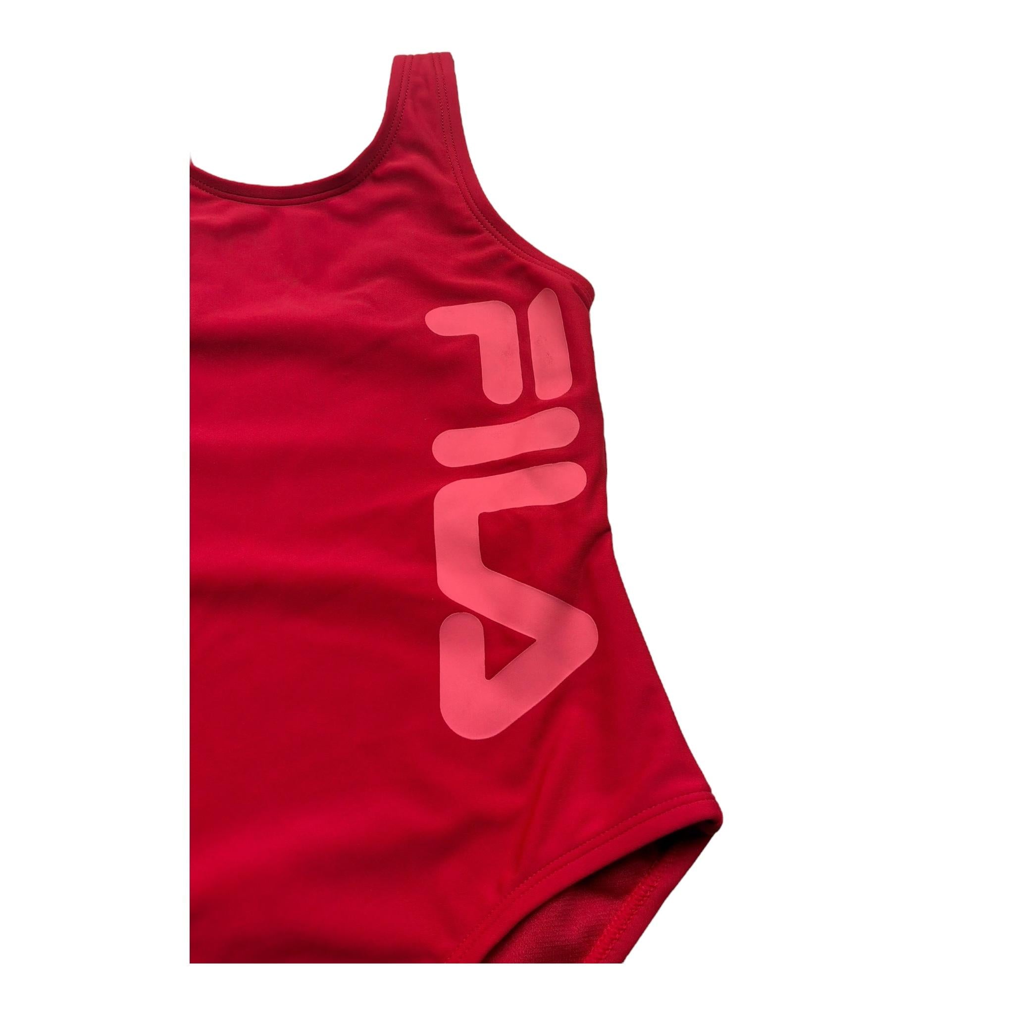 Fila Costume Intero Tinta Unita con Logo per Bambina FAK0423 ROSSO FILA 