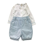 LA STUPENDERIA tutina bicolore con colletto Bianco/azzurro per Neonato CBPG47V06 BIANCO/AZZURRO LA STUPENDERIA 