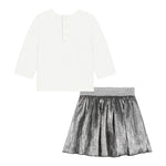 MICHAEL KORS completo 2 pezzi shirt-gonna Bianco/grigio per Bambina R30126 BIANCO/GRIGIO MICHAEL KORS 