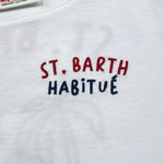 Saint Barth T-Shirt Girocollo Tinta Unita con Stampa per Bambino 00320L BIANCO SAINT BARTH 