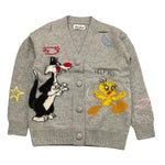 SAINT BARTH cardigan tinta unita con stampa Grigio per Bambina SYLVESTER GRIGIO SAINT BARTH 