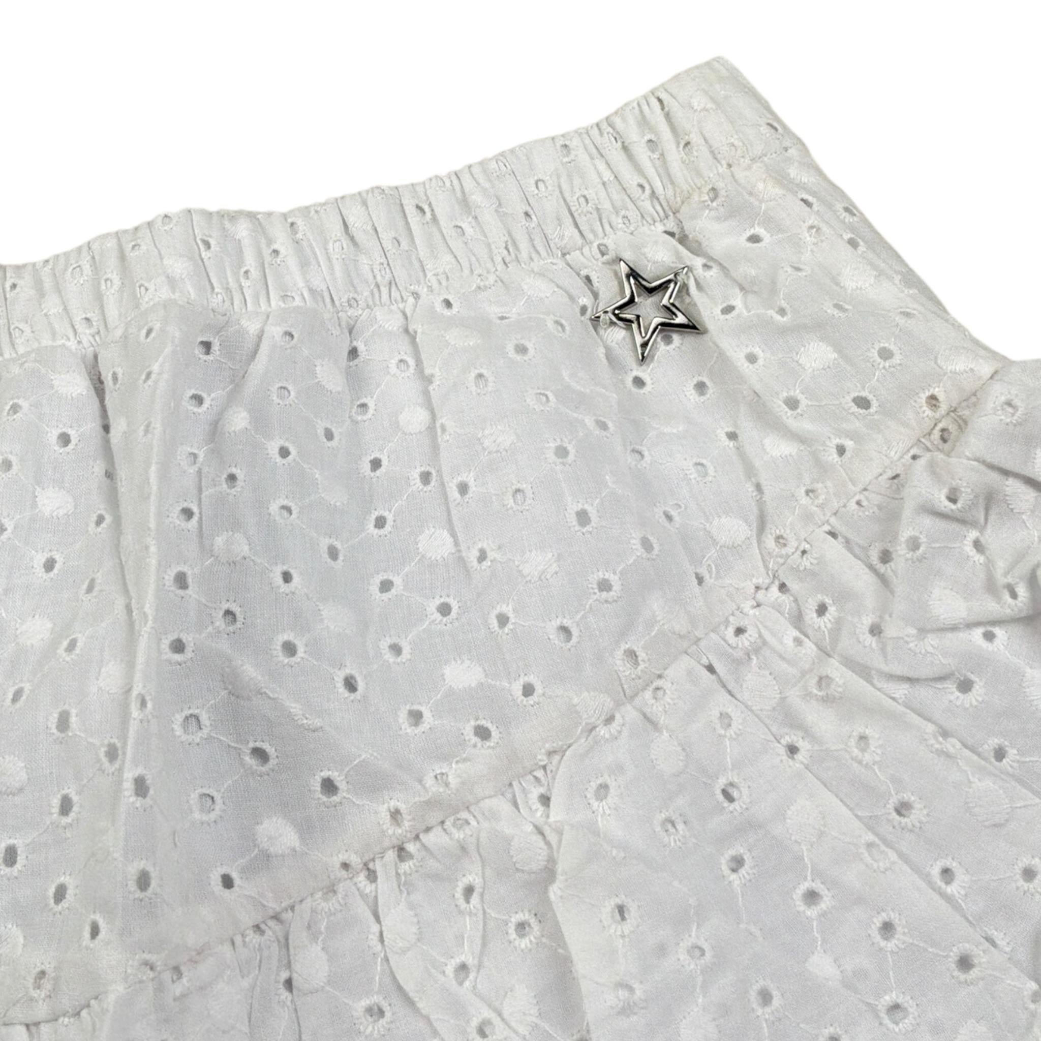 Shopart Gonna tinta unita con Pizzo Sangallo Bianco per Bambina 023024 BIANCO SHOPART 