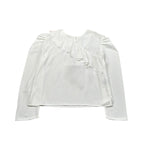 Gaialuna Camicia Tinta Unita con Balze per Bambina G2294 BIANCO GAIALUNA 