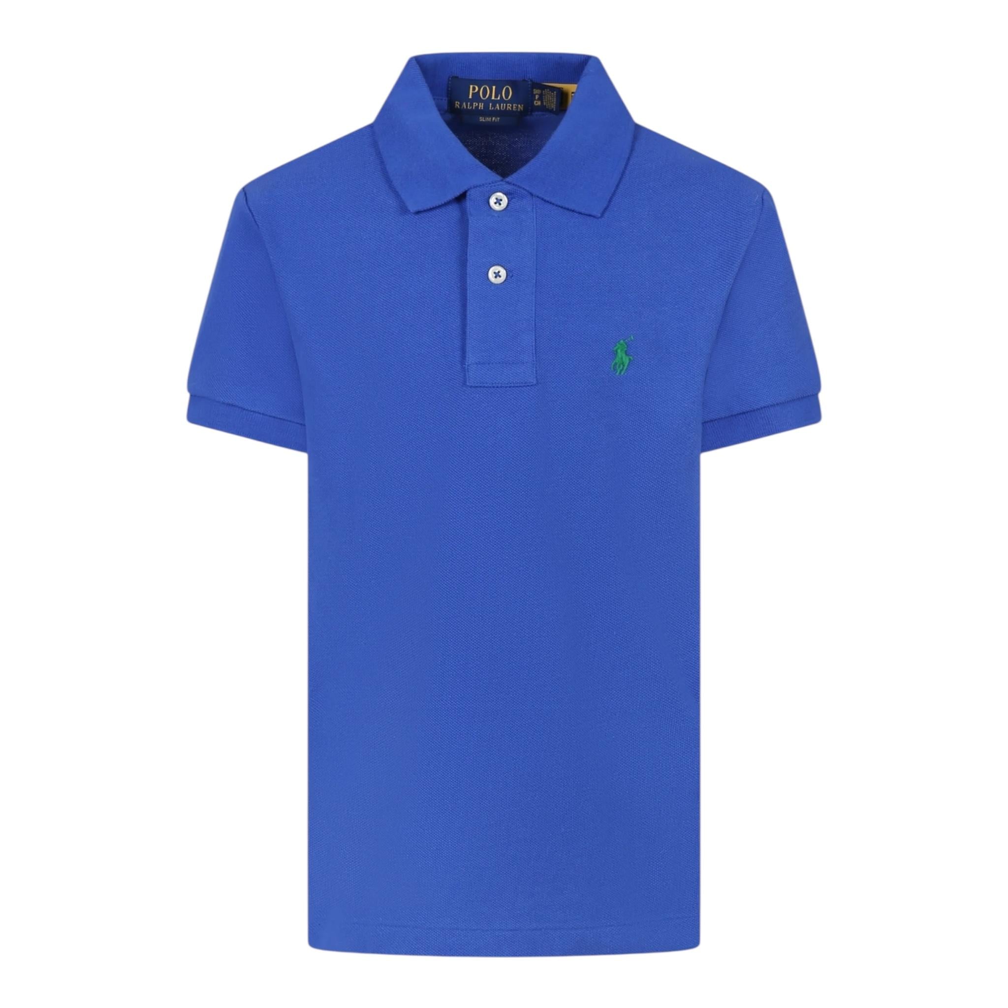 Ralph Lauren Polo Mezza Manica Tinta Unita per Bambino 322703632184 BLU RALPH LAUREN 