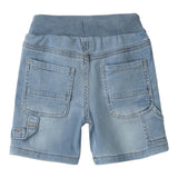 Sarabanda Bermuda In Denim Tinta Unita con Elastico In Vita per Neonato 0B120X AZZURRO SARABANDA 