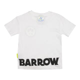 Barrow Kids T-Shirt Tinta Unita Girocollo Con Stampa Fronte E Retro Bianco Per Bambino