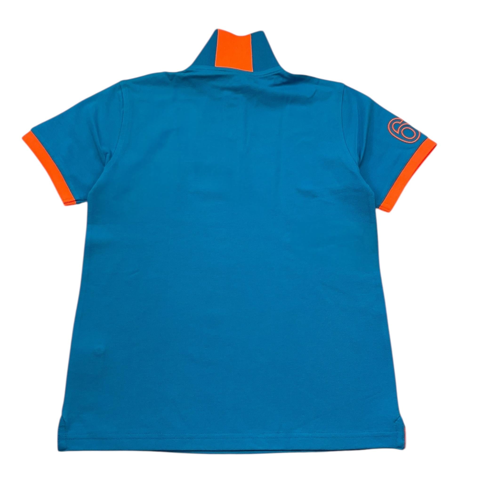 Sun68 Polo Mezza Manica Tinta Unita con Profili In Contrasto per Bambino 3A35322 AZZURRO SUN68 