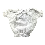 Bamboom+Babies Top Tinta Unita Traforato Mezza Manica Bianco Per Neonata