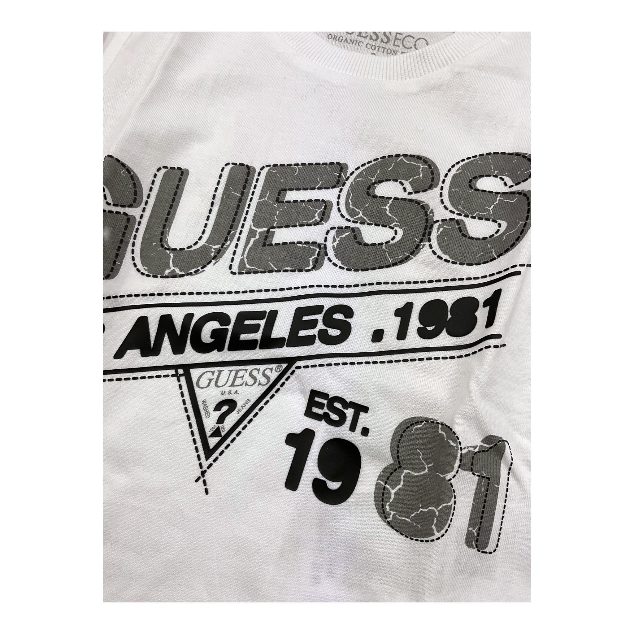 GUESS shirt girocollo tinta unita con stampa in contrasto Bianco per Neonato N4BI11I3Z4 BIANCO GUESS 