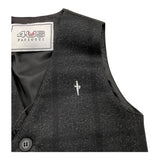 CESARE PACIOTTI gilet tinta unita con logo Nero per Bambino GLP2324B NERO CESARE PACIOTTI 