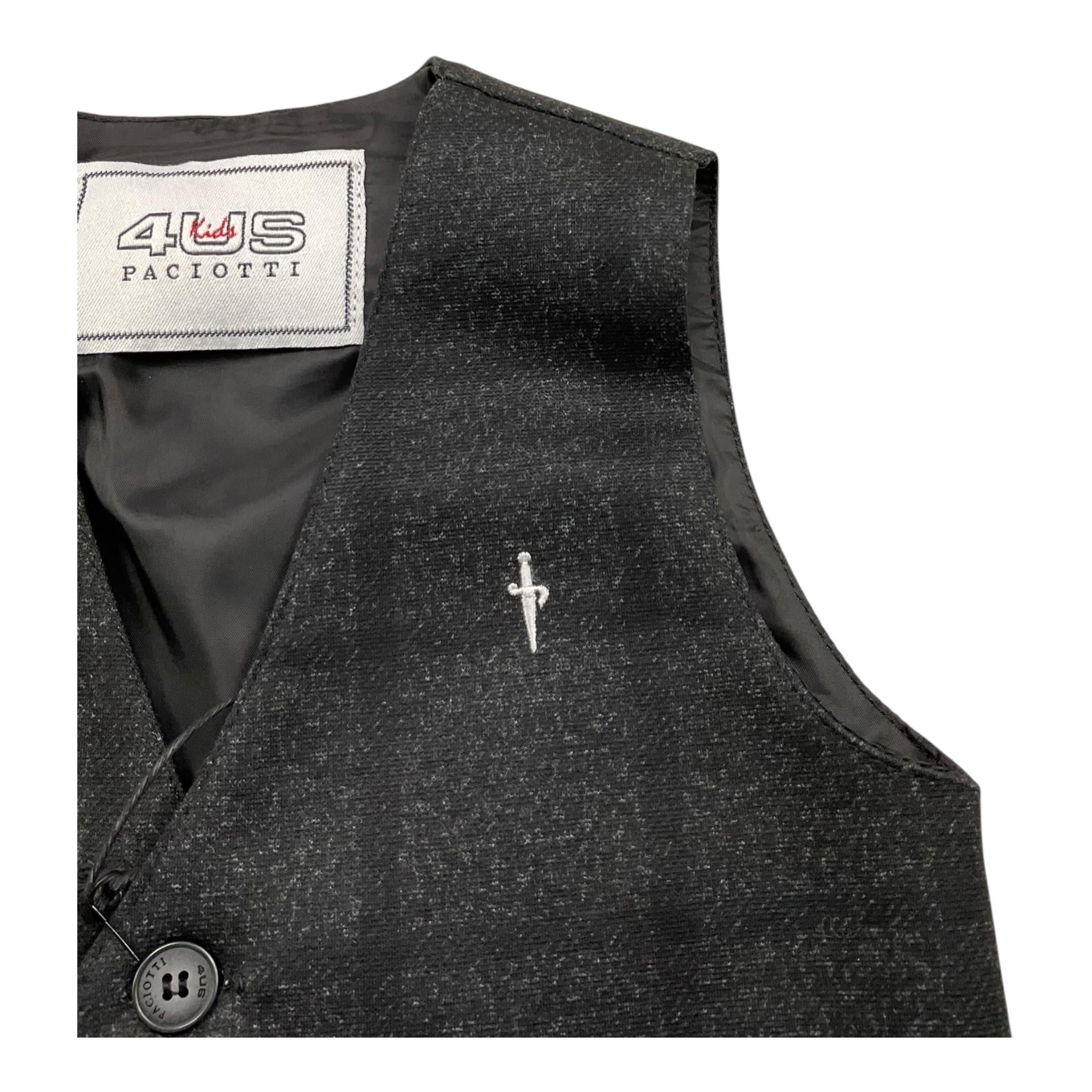 CESARE PACIOTTI gilet tinta unita con logo Nero per Bambino GLP2324B NERO CESARE PACIOTTI 