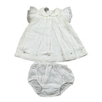 Marlu' Abito Mezza Manica Titna Unita con Culotte per Neonata EP1217MUXX BIANCO MARLU' 