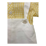 Paz Rodriguez Completo Camicia-Salopettes Bicolore Giallo Per Neonato