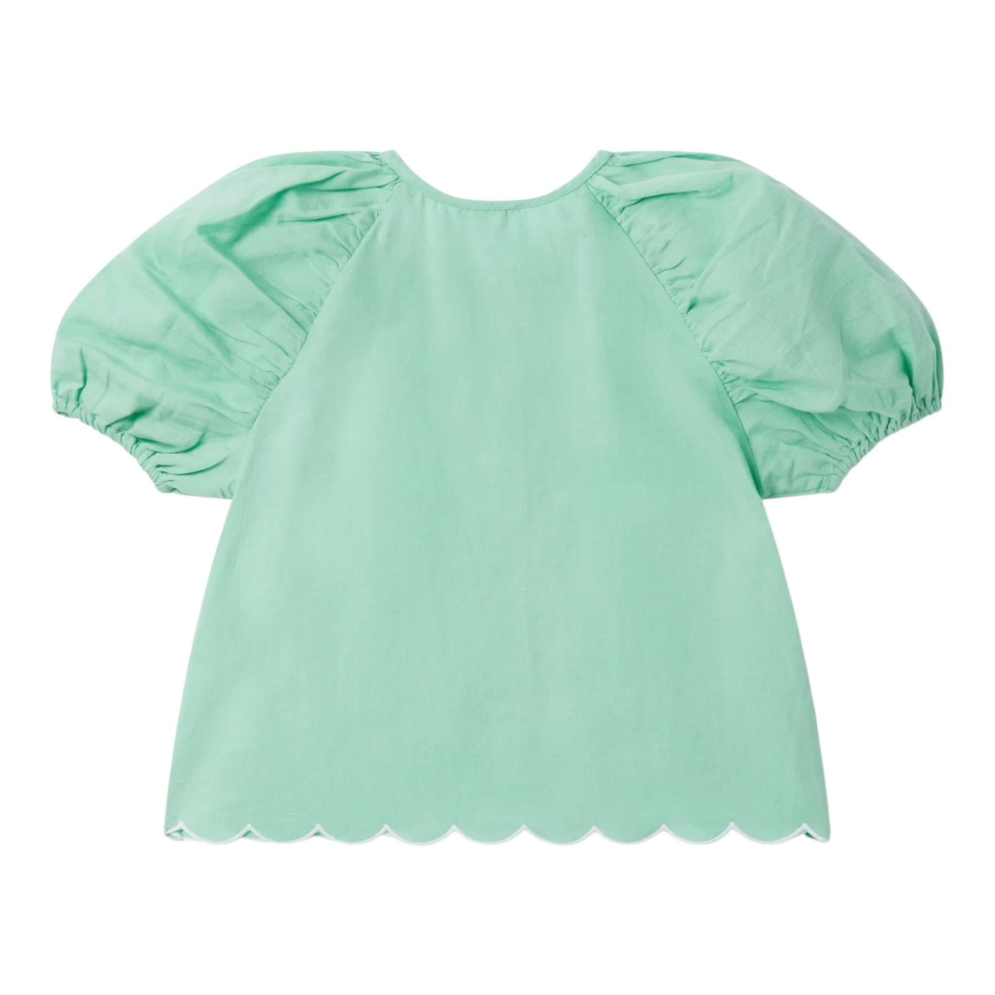 Stella Mccartney Camicia Tinta Unita con Ricami per Bambina TU5A63 VERDE STELLA McCARTNEY 